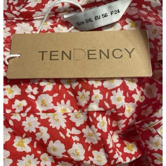 TenDency Dress Womens Size 3XL Orange Yellow White Floral Print New - Picture 7 of 7